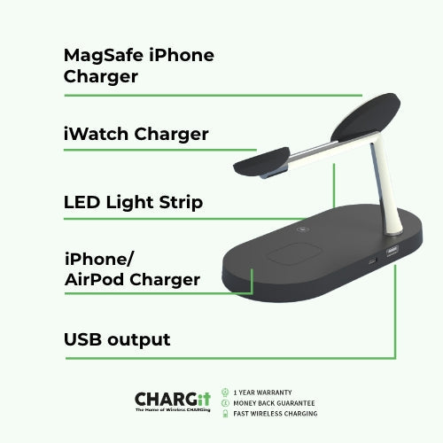 4-in-1 MagSafe Wireless Charging Dock – For iPhone, Apple Watch, AirPods & More