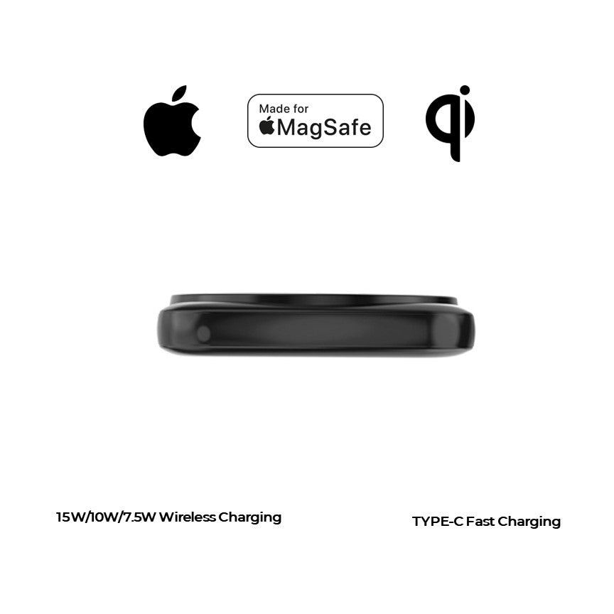 MagSafe Slim Power Bank – 5000mAh Wireless Charging for iPhone 12–15