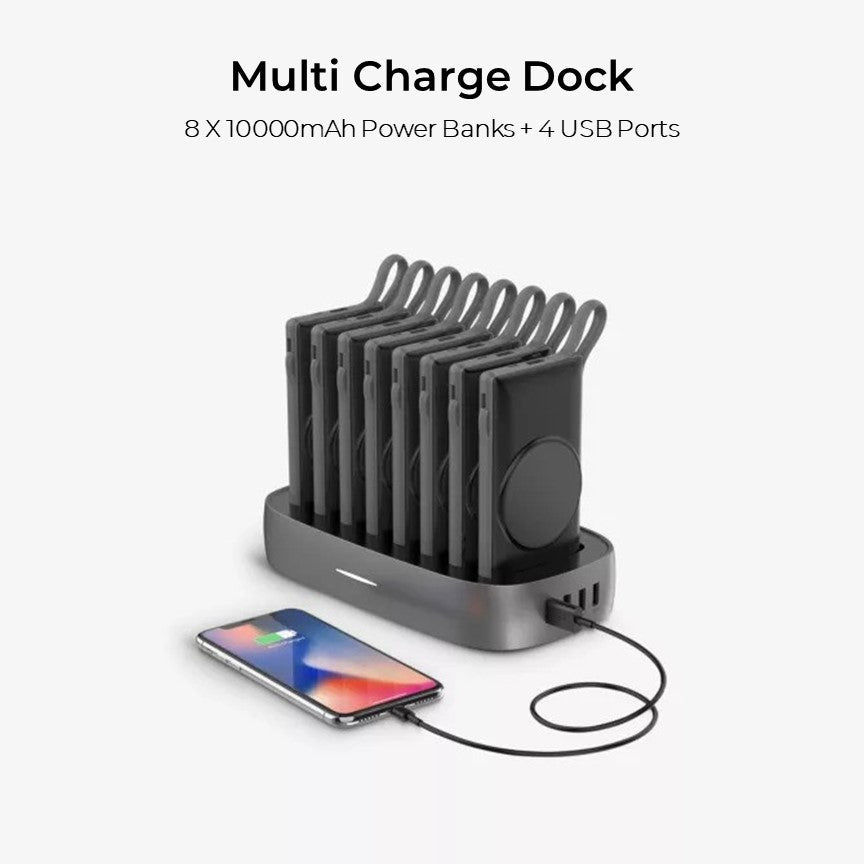 8x MagSafe 10,000mAh Power Banks with Smart Touch Charging Dock – For iPhone & Qi Devices