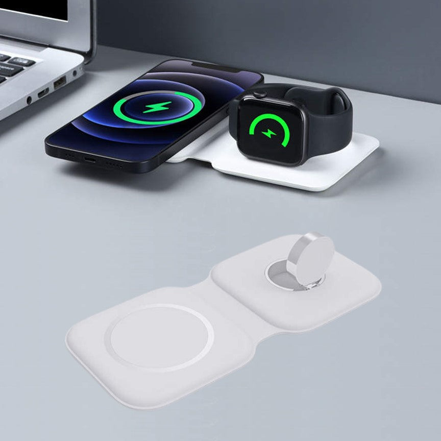 MagSafe Duo Wireless Charger – For iPhone, Apple Watch & AirPods (2-in-1 Foldable Design)