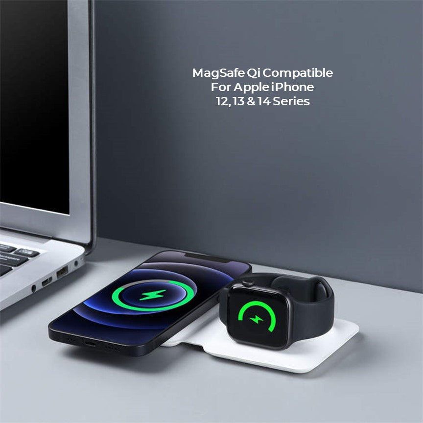 MagSafe Duo Wireless Charger – For iPhone, Apple Watch & AirPods (2-in-1 Foldable Design)