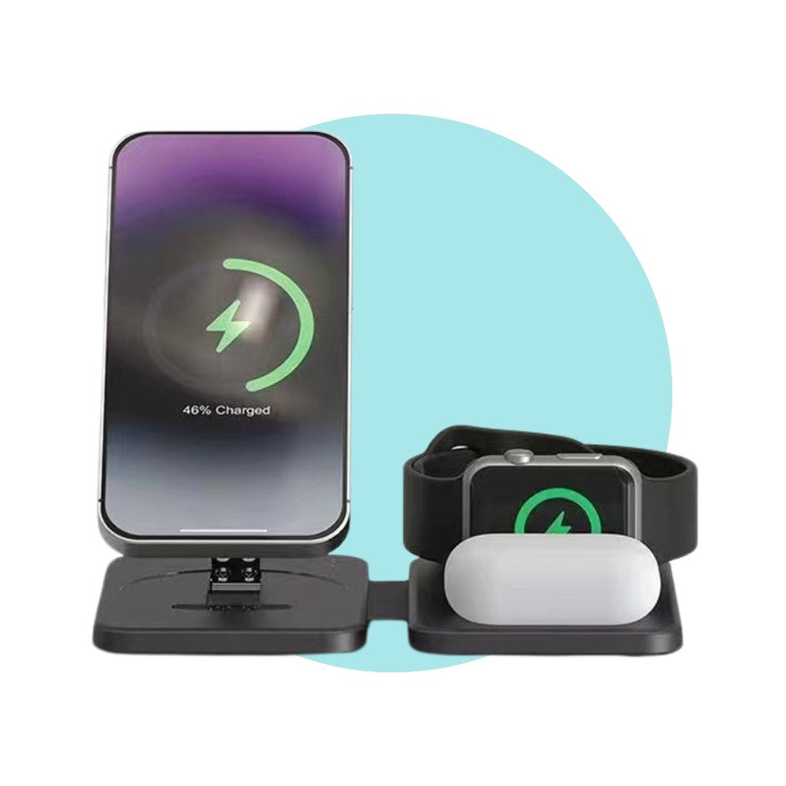3-in-1 MagSafe Wireless Charging Station for iPhone, Watch & AirPods