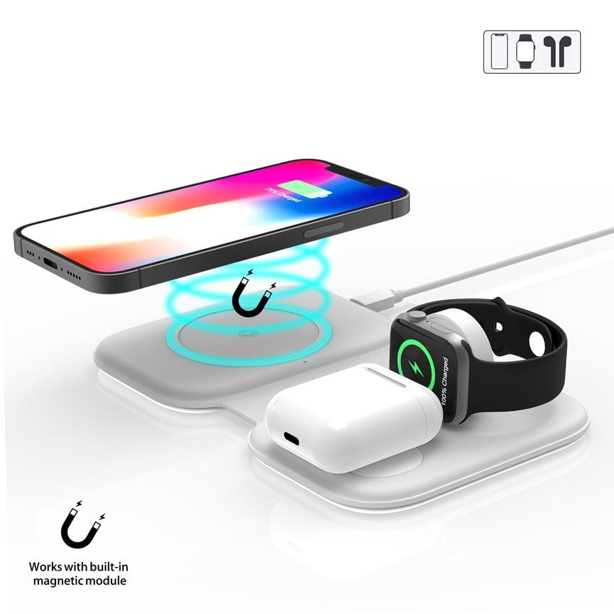3-in-1 MagSafe Wireless Charging Station for iPhone, Watch & AirPods