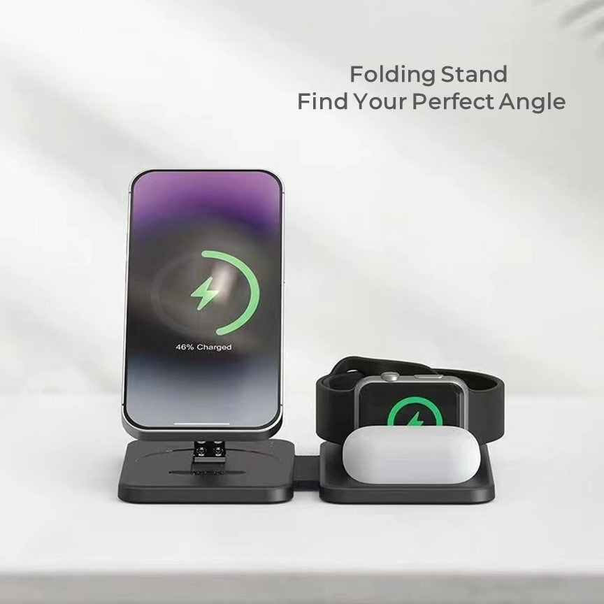 3-in-1 MagSafe Wireless Charging Station for iPhone, Watch & AirPods