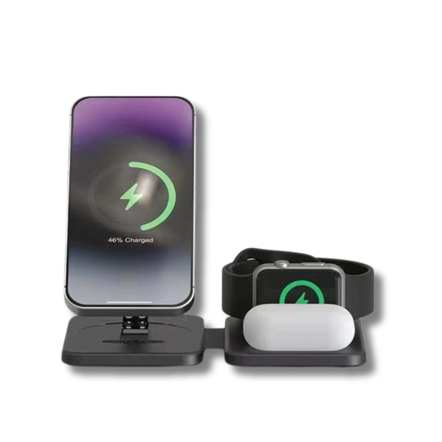 3-in-1 MagSafe Wireless Charging Station for iPhone, Watch & AirPods