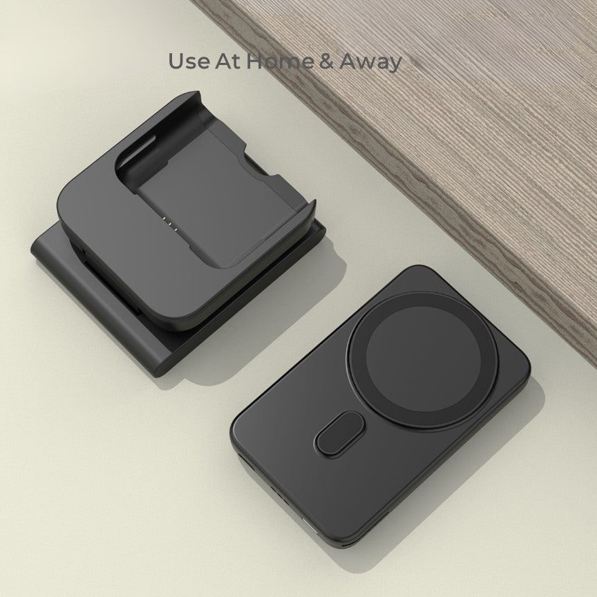 MagSafe Foldable Wireless Charger with Detachable Power Bank – All-in-One Charging for iPhone, Watch & AirPods