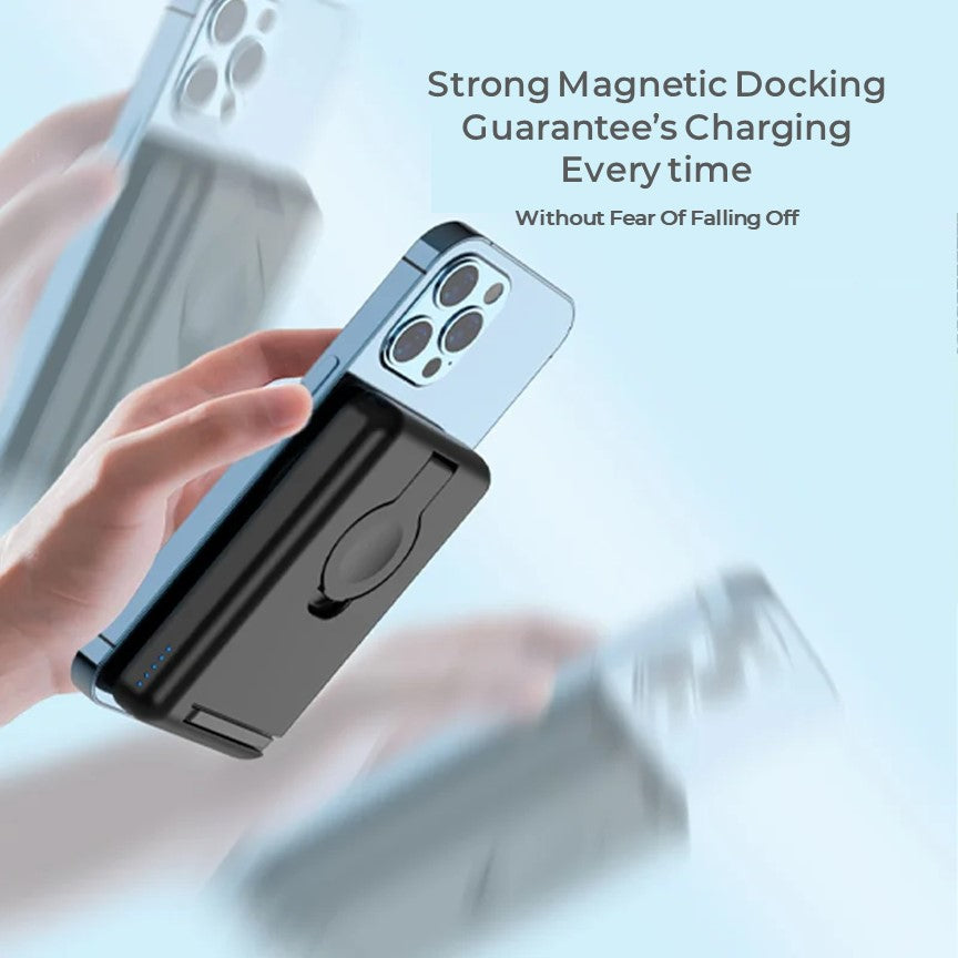 MagSafe Foldable Wireless Charger with Detachable Power Bank – All-in-One Charging for iPhone, Watch & AirPods