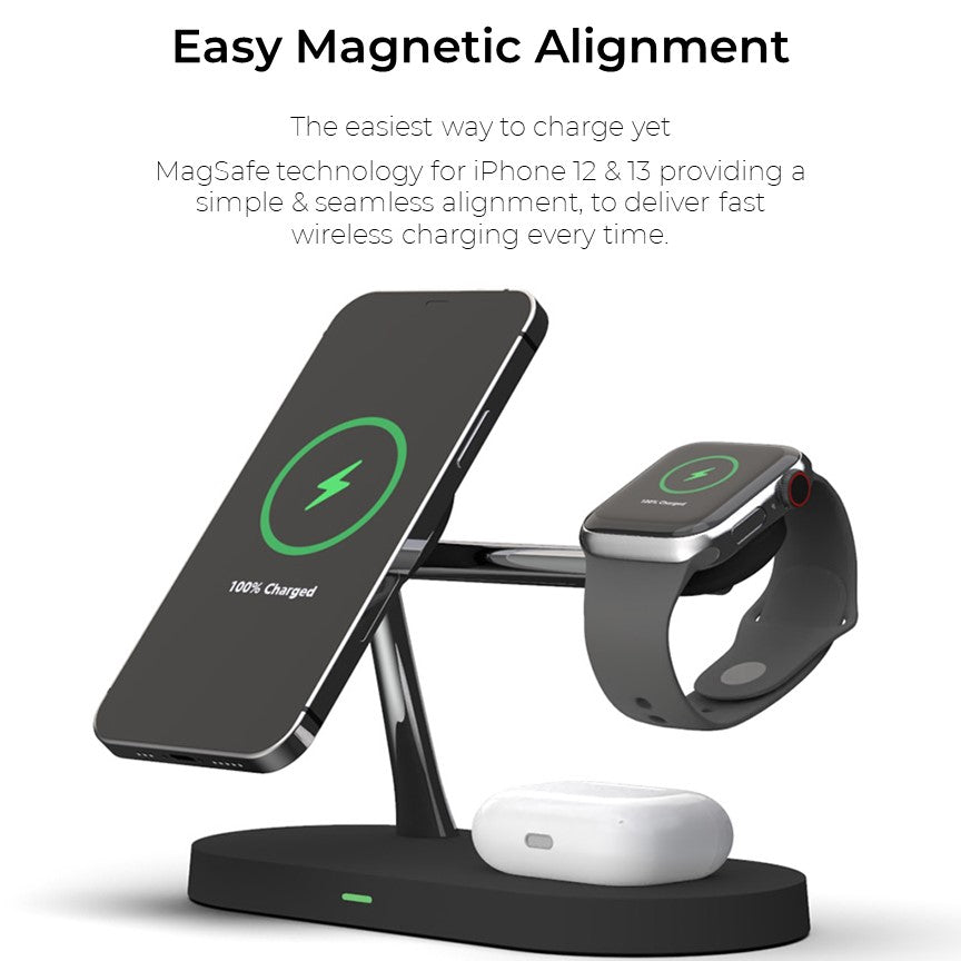 4-in-1 MagSafe Wireless Charging Dock – For iPhone, Apple Watch, AirPods & More
