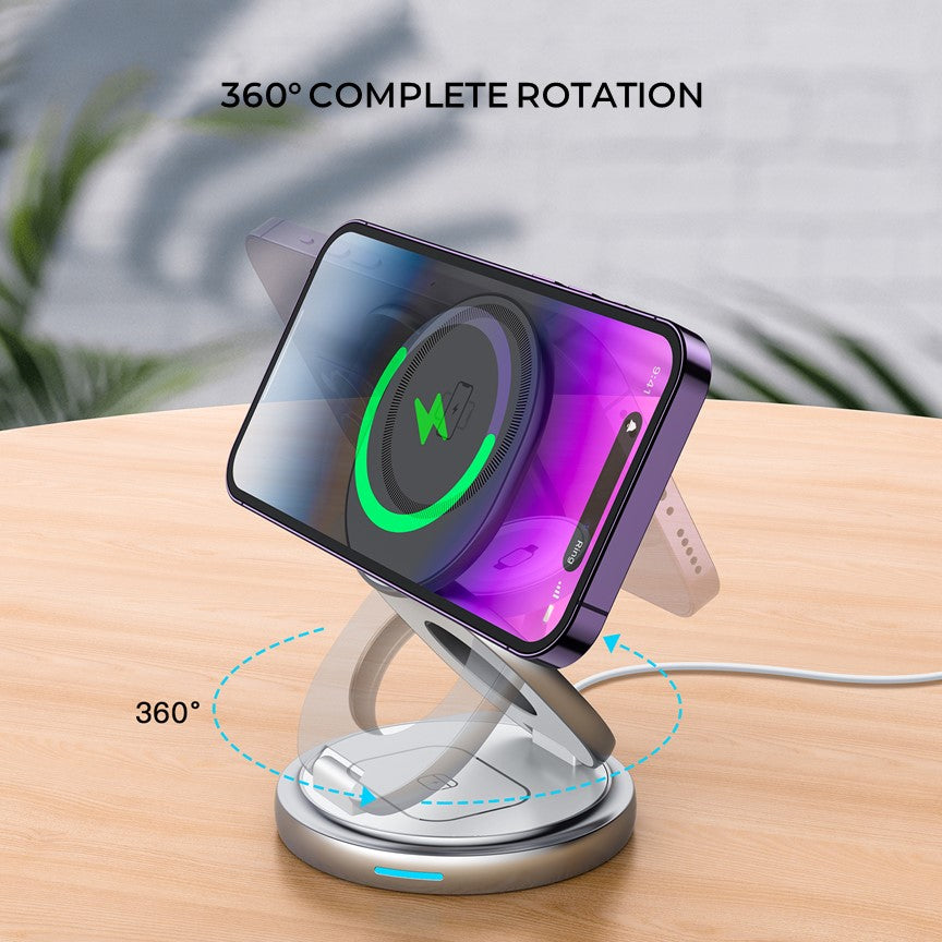Apple 3-in-1 Foldable MagSafe Wireless Charger – Compact Charging for iPhone, Watch & AirPods