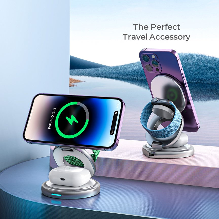 Apple 3-in-1 Foldable MagSafe Wireless Charger – Compact Charging for iPhone, Watch & AirPods