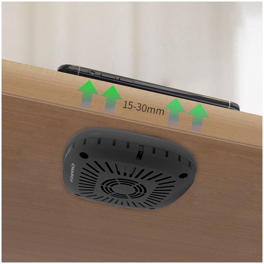 🌀 Invisible Under-Desk Wireless Charger – Hidden Fast Charging for All Qi Devices