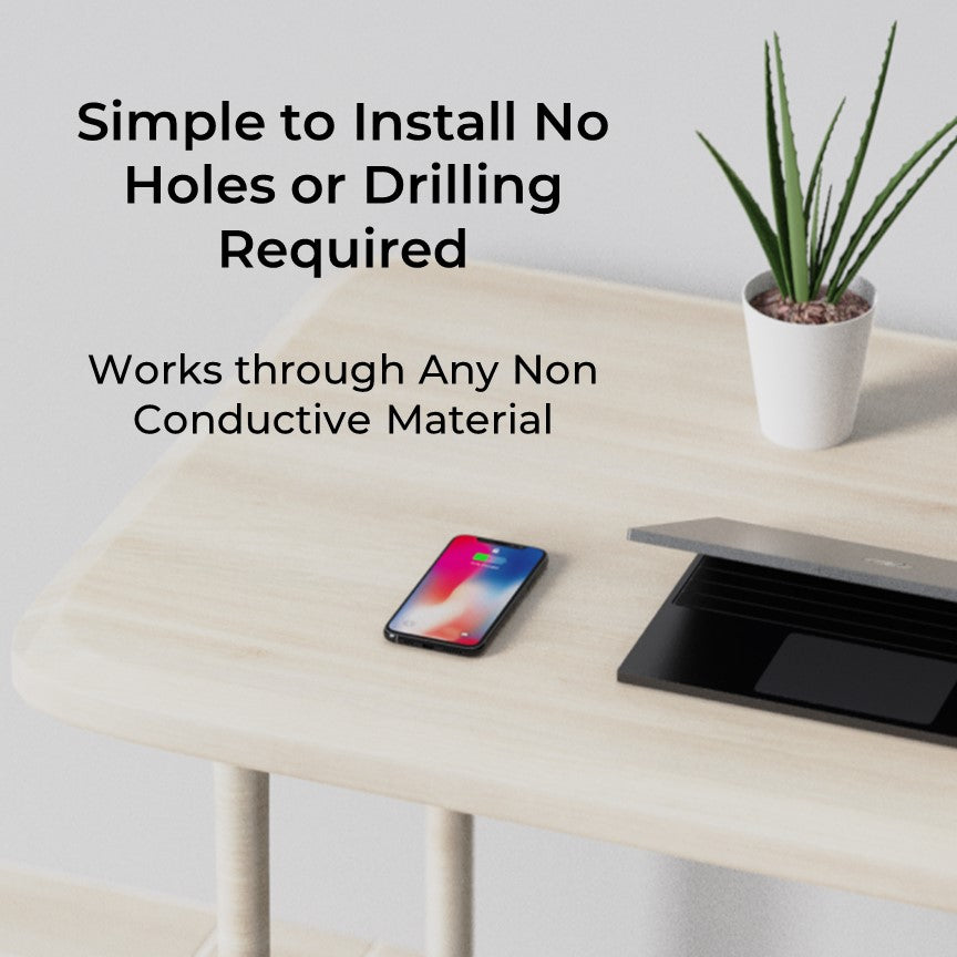 🌀 Invisible Under-Desk Wireless Charger – Hidden Fast Charging for All Qi Devices