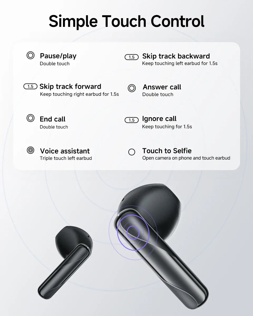 Wireless Bluetooth 5.3 Earphones with ENC Noise Cancellation ā Perfect for Music & Gaming