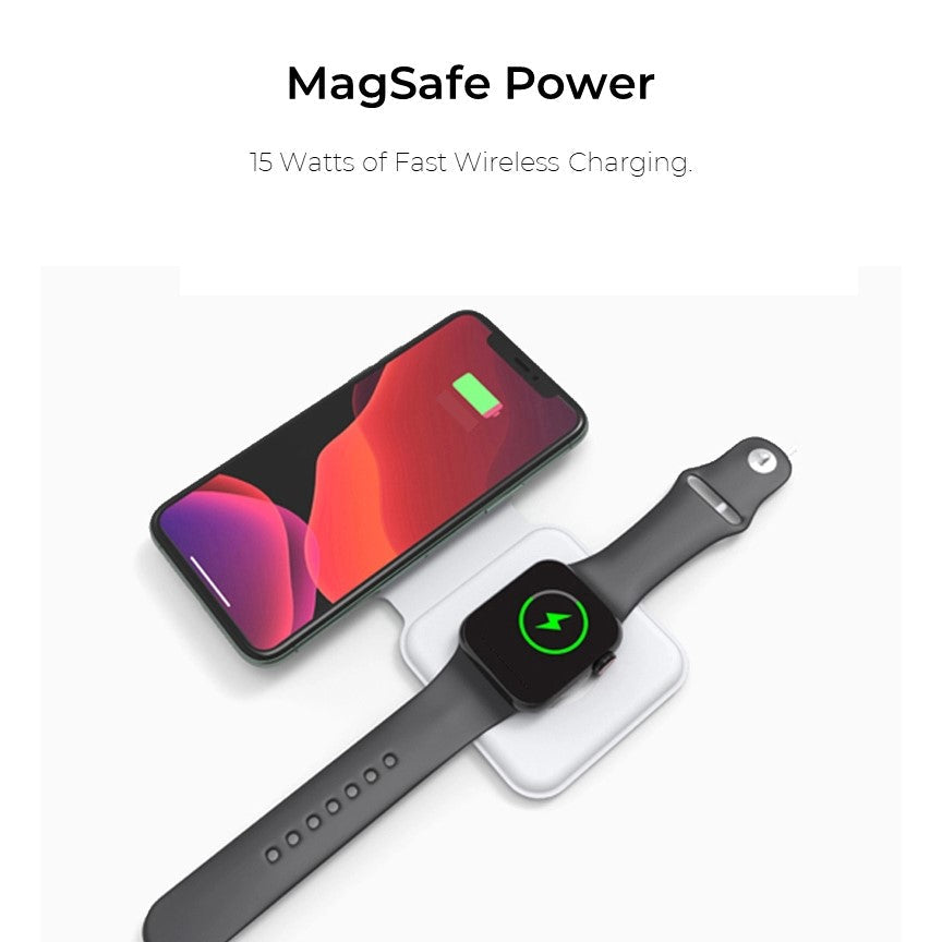 MagSafe Duo Wireless Charger – For iPhone, Apple Watch & AirPods (2-in-1 Foldable Design)