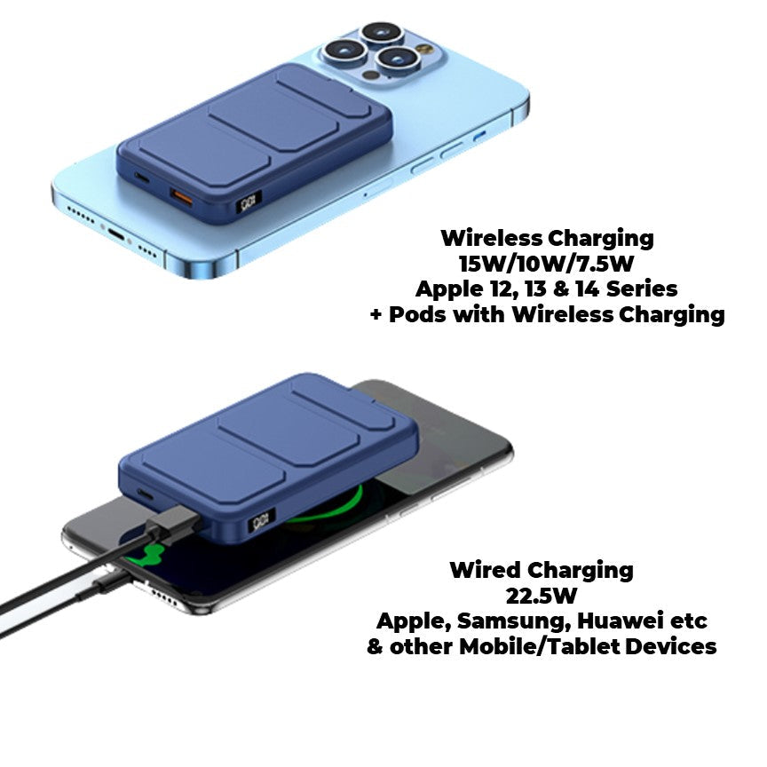 MagSafe 10,000mAh Power Bank – Wireless + USB-A & USB-C Fast Charging for iPhone & More