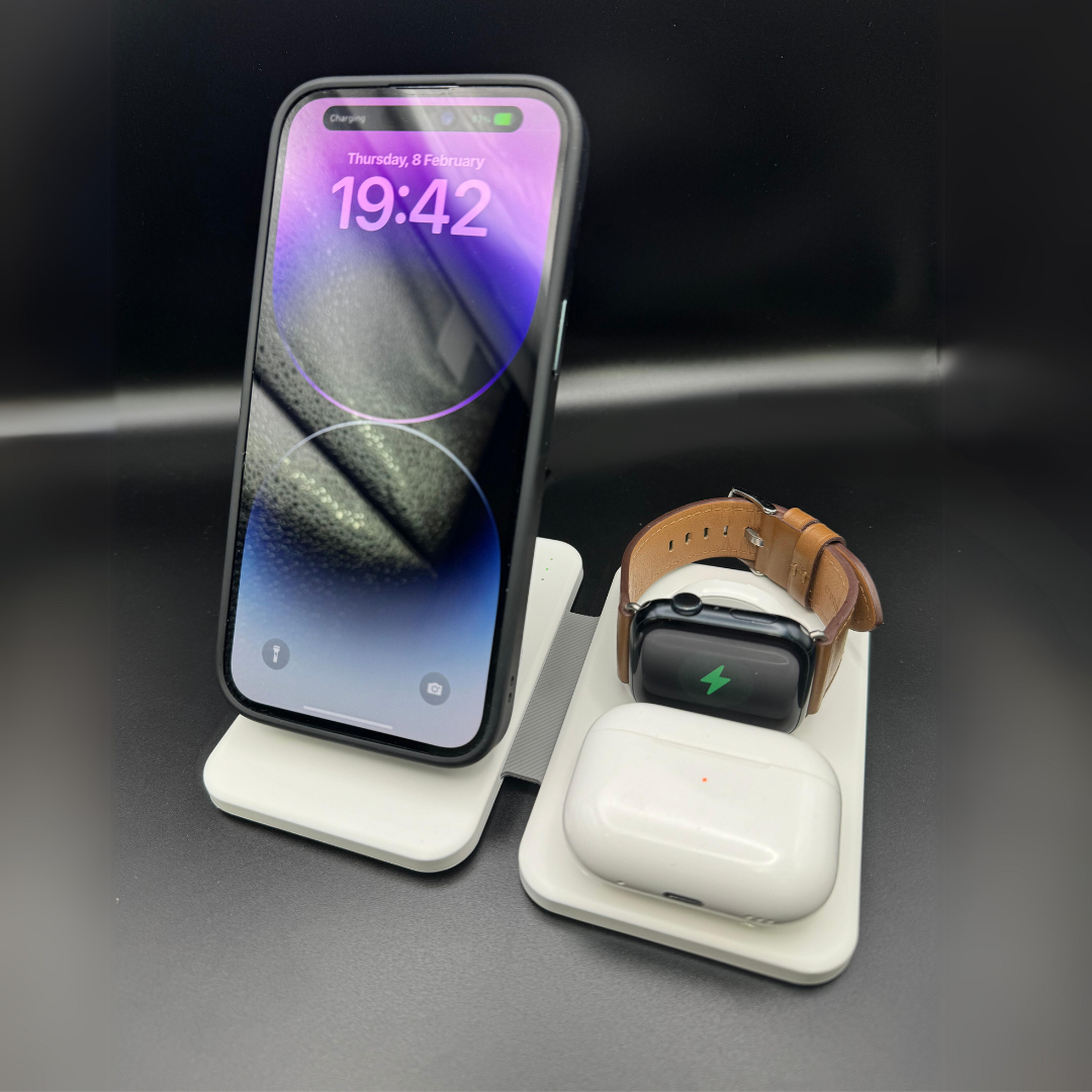 3-in-1 MagSafe Wireless Charging Station for iPhone, Watch & AirPods