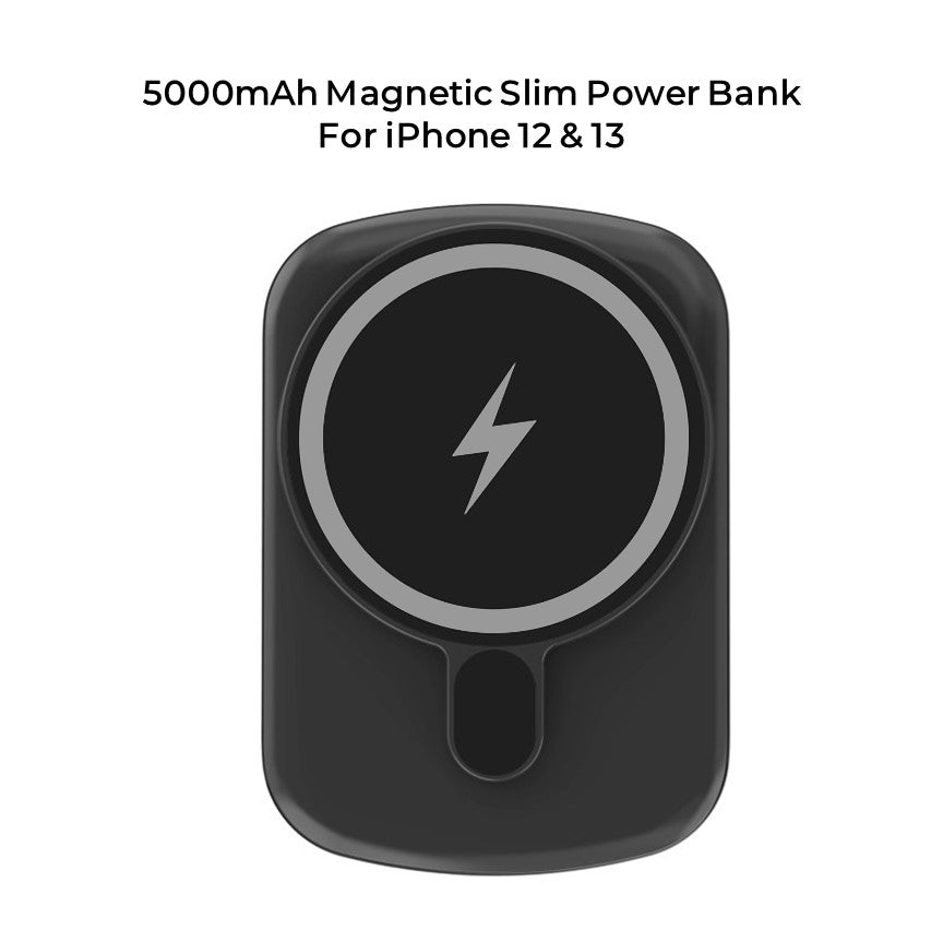 MagSafe Slim Power Bank – 5000mAh Wireless Charging for iPhone 12–15