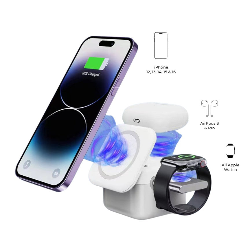 Apple MagSafe Wireless Charging Station – 3-in-1 Charger for iPhone, Watch & AirPods