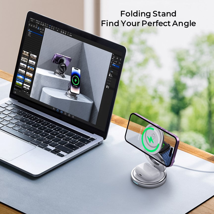 Apple 3-in-1 Foldable MagSafe Wireless Charger – Compact Charging for iPhone, Watch & AirPods