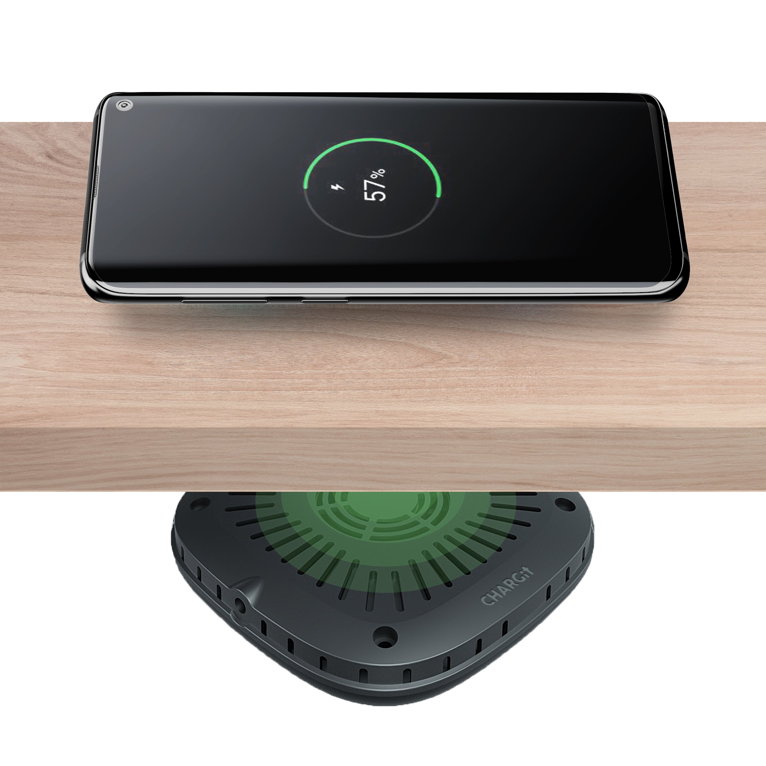 🌀 Invisible Under-Desk Wireless Charger – Hidden Fast Charging for All Qi Devices