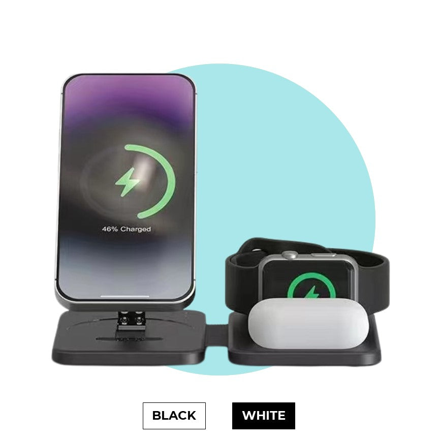 3-in-1 MagSafe Wireless Charging Station for iPhone, Watch & AirPods