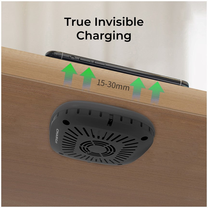 🌀 Invisible Under-Desk Wireless Charger – Hidden Fast Charging for All Qi Devices