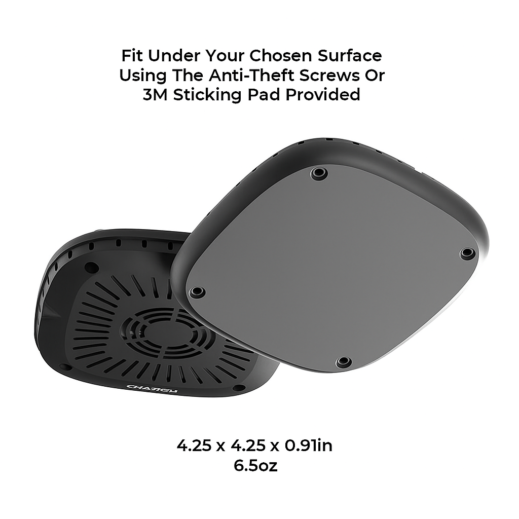 🌀 Invisible Under-Desk Wireless Charger – Hidden Fast Charging for All Qi Devices