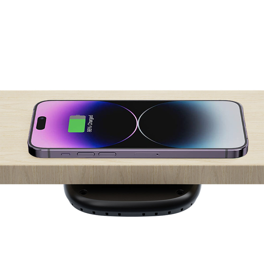 🌀 Invisible Under-Desk Wireless Charger – Hidden Fast Charging for All Qi Devices