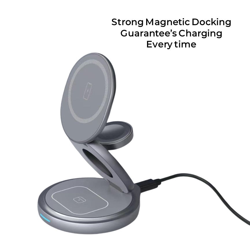 Apple 3-in-1 Foldable MagSafe Wireless Charger – Compact Charging for iPhone, Watch & AirPods