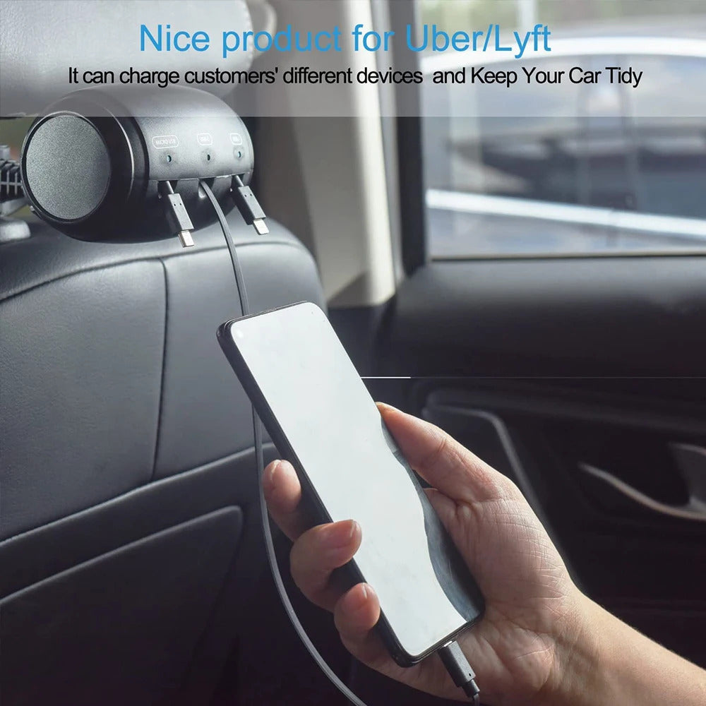 3-in-1 Retractable Backseat Car Charging Station — Fast Charging for Everyone on the Go